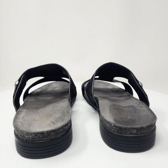 Munro Jody Slide Sandals Women 10.5M Black Nubuck Leather Silver Accent m490686 - Picture 6 of 13